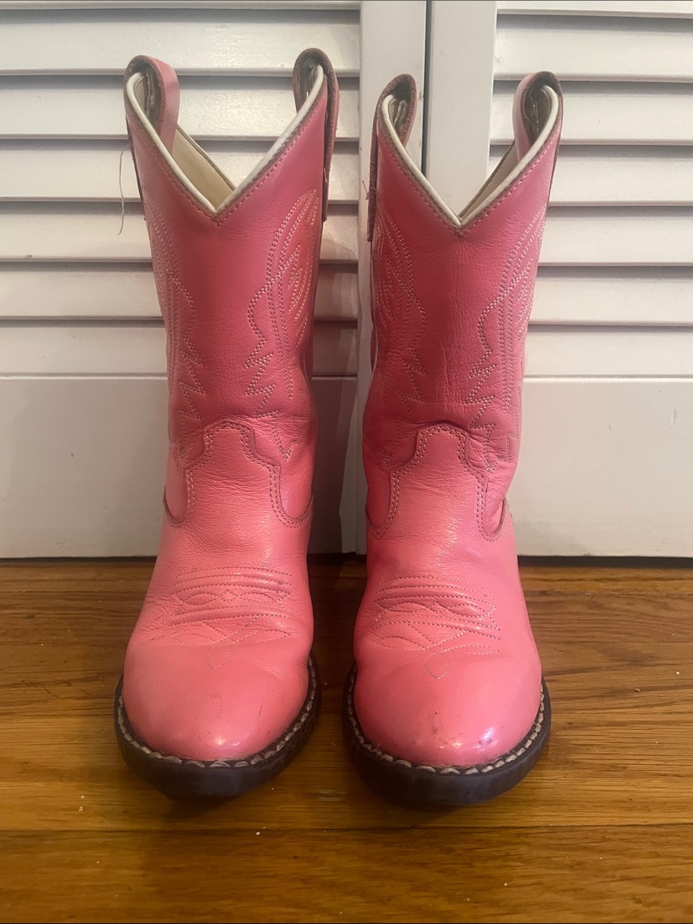 Old West Pink Girls' Western Pull-On Boots
